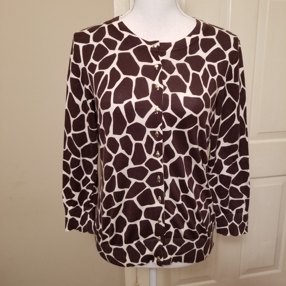 giraffe print cardigan